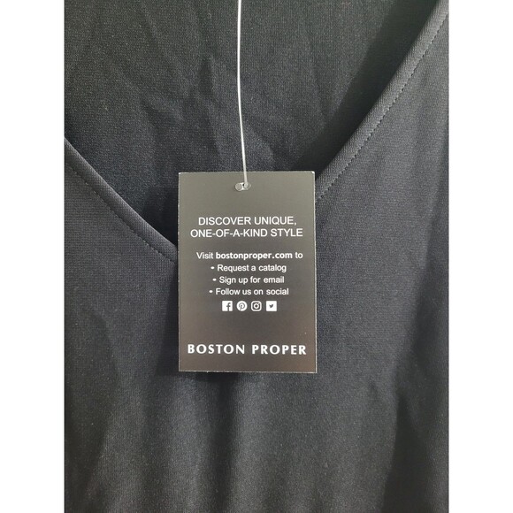 Boston Proper Beyond Travel Sleeveless Drawstring Maxi Dress Black Sz M $110 - Picture 6 of 11